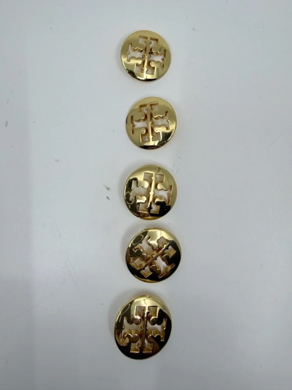 Five Gold Finish Tory Burch Buttons